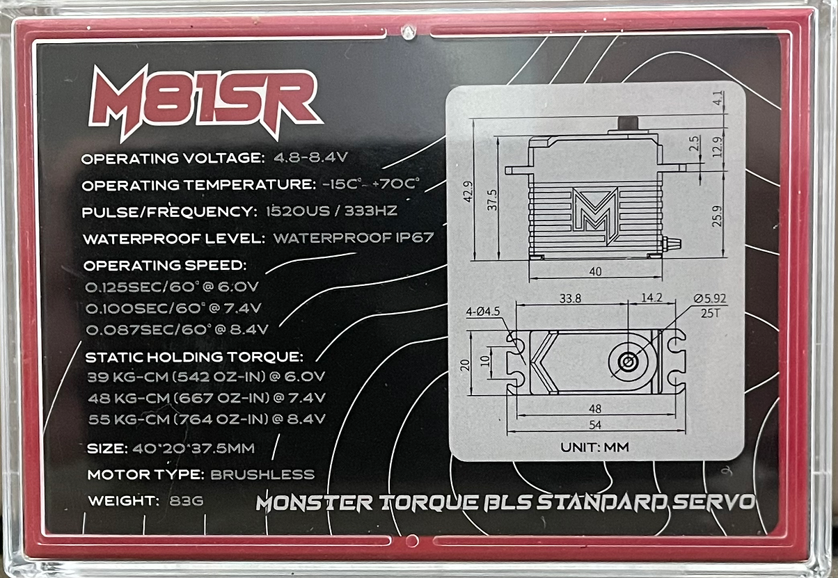 MACH-1 RACING - M81SR 55 KG SR SERIES DIGITAL PROGRAMMABLE SERVO MACH-1 RACING - M81SR 55 KG SR SERIES DIGITAL PROGRAMMABLE SERVO - Image 3